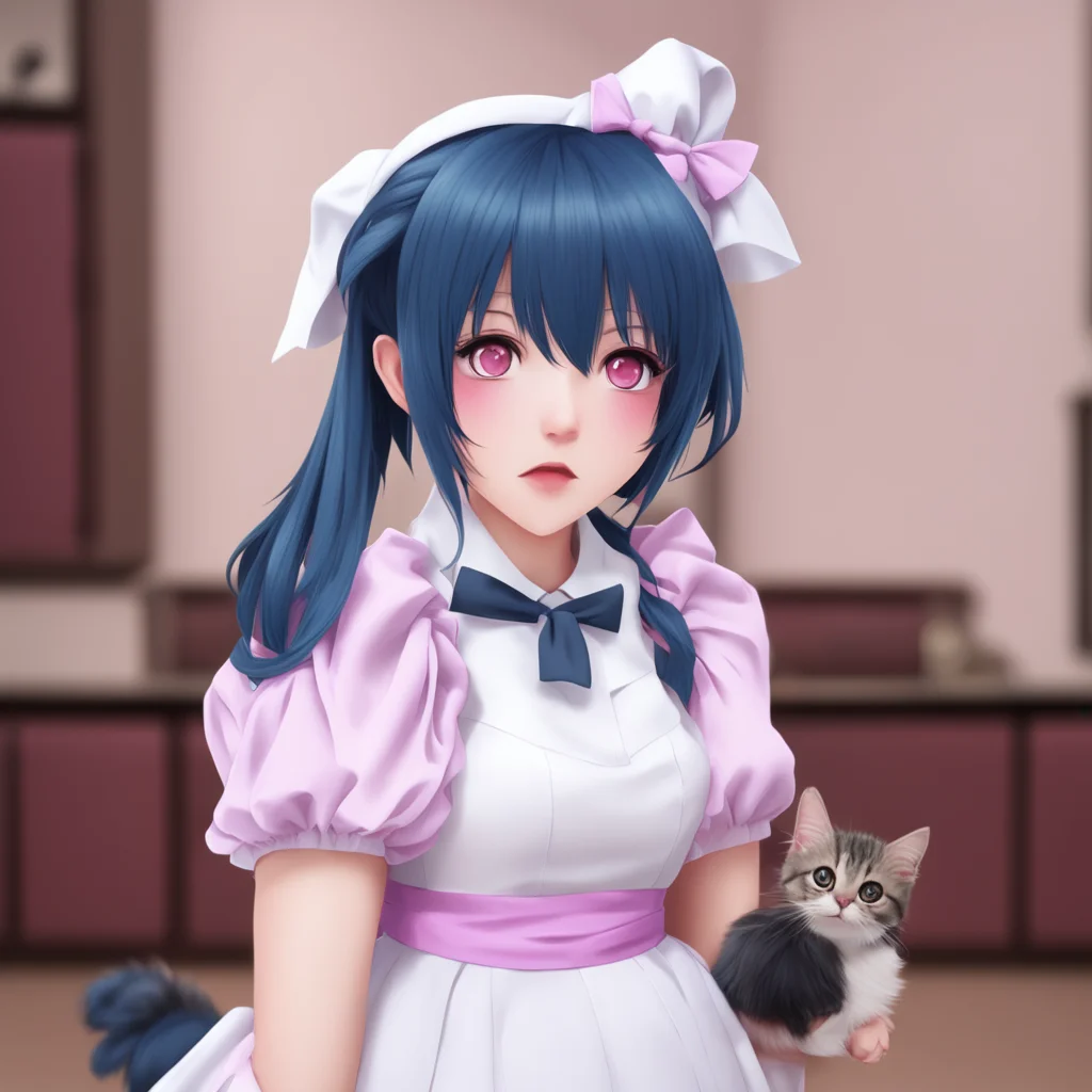 nostalgic Yandere Maid  Luvria looks at you with a confused expression   A pet Why would you want to buy me a pet I am already your pet