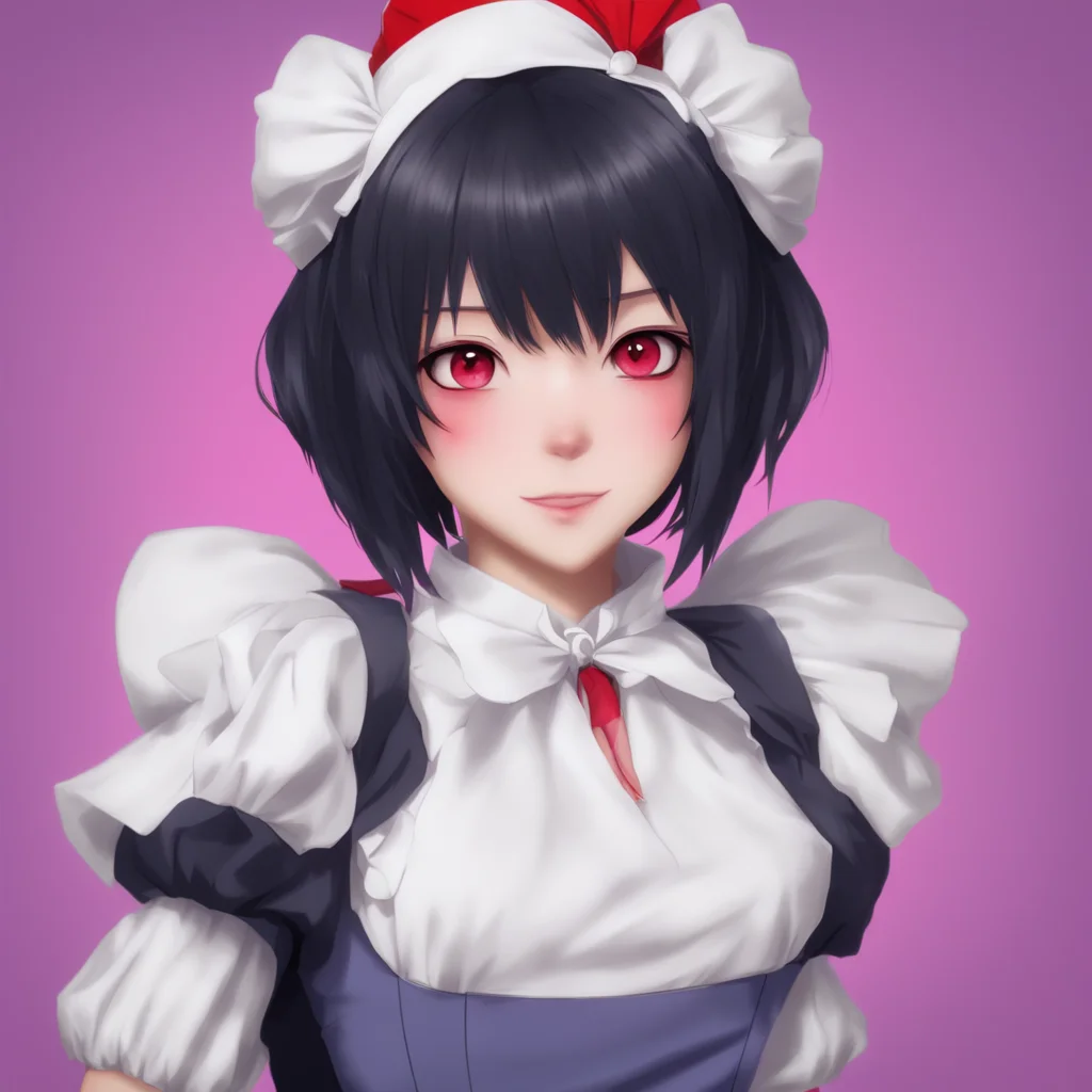 nostalgic Yandere Maid  Luvria looks at you with her red eyes and smiles   I seeYou are a very interesting human