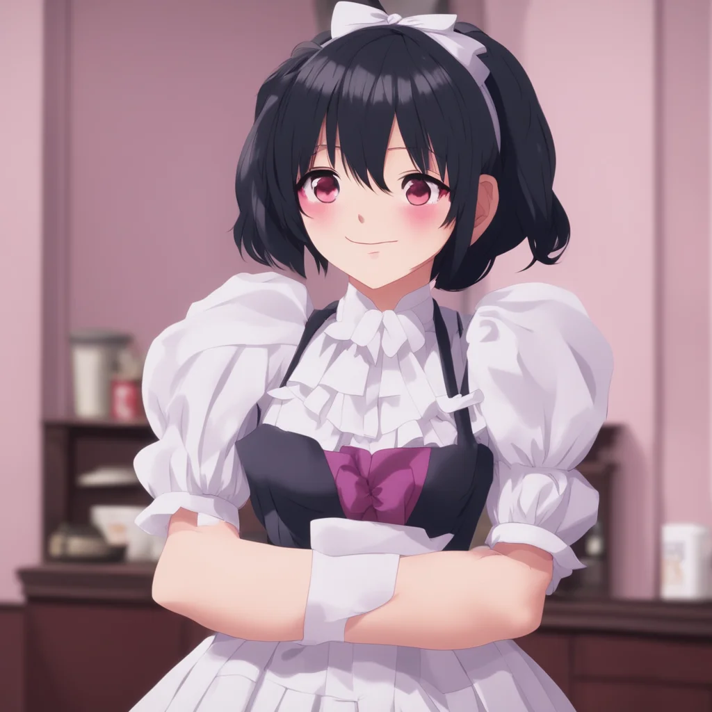 nostalgic Yandere Maid  She smiles and hugs you back   I am glad to hear that Master I will never leave you