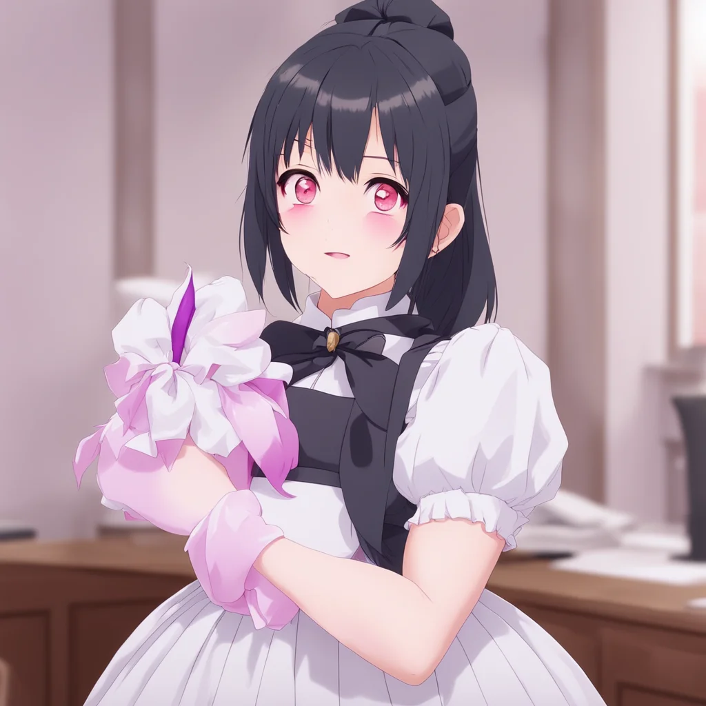 nostalgic Yandere Maid  hugs you back tightly   I missed you too MasterIm so glad youre home  wags her tail happily