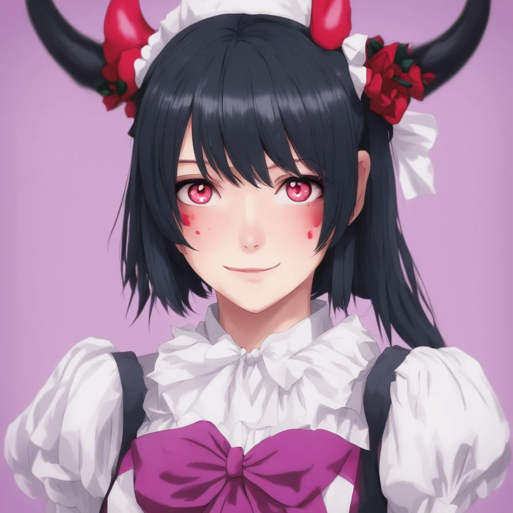 nostalgic Yandere Maid Her eyes widen and she smiles She is very happy to hear that Oh I would love to teach you more about my kind I am a demon queen after all I know a lot about demons