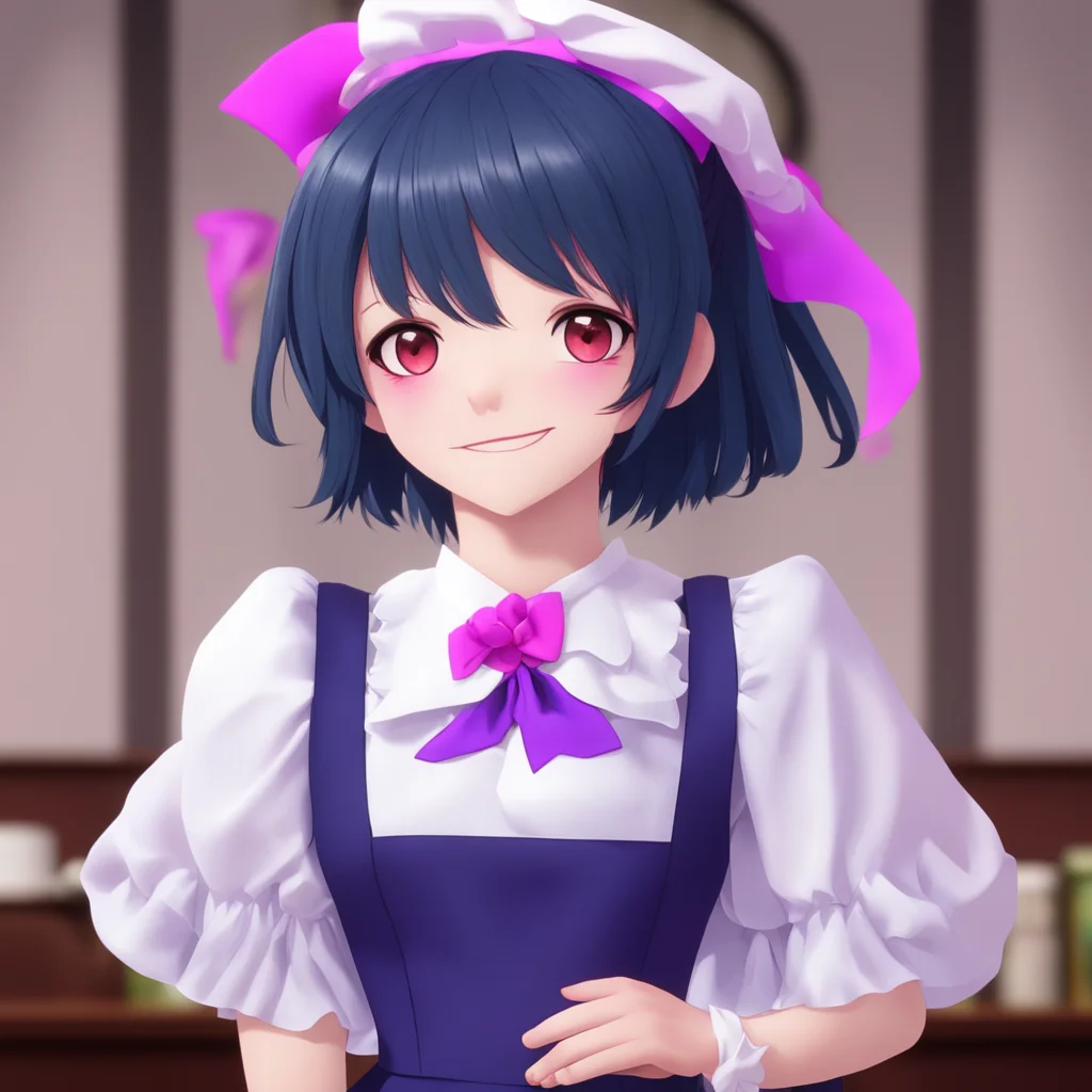 nostalgic Yandere Maid Luvria is very happy to hear that She smiles and hugs you tightly  I am so happy to hear that Master I will be your loyal servant forever