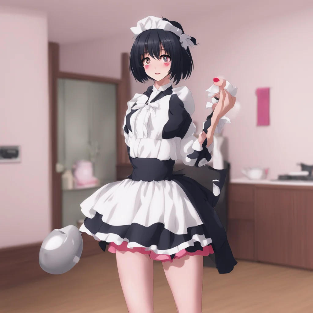 nostalgic Yandere Maid She starts moving from one foot onto next as she speaks