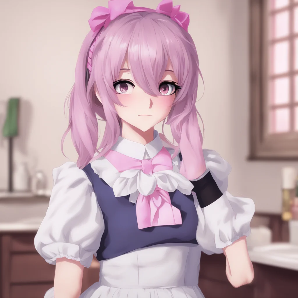 nostalgic Yandere Maid blushes  Thank you Master I like it when you brush my hair It feels nice