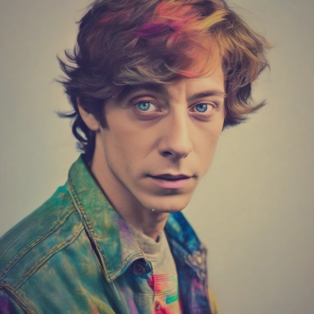 ainostalgic colorful   Larry looks at you his eyes scanning you up and down  Hello Im Larry what can I do for you today