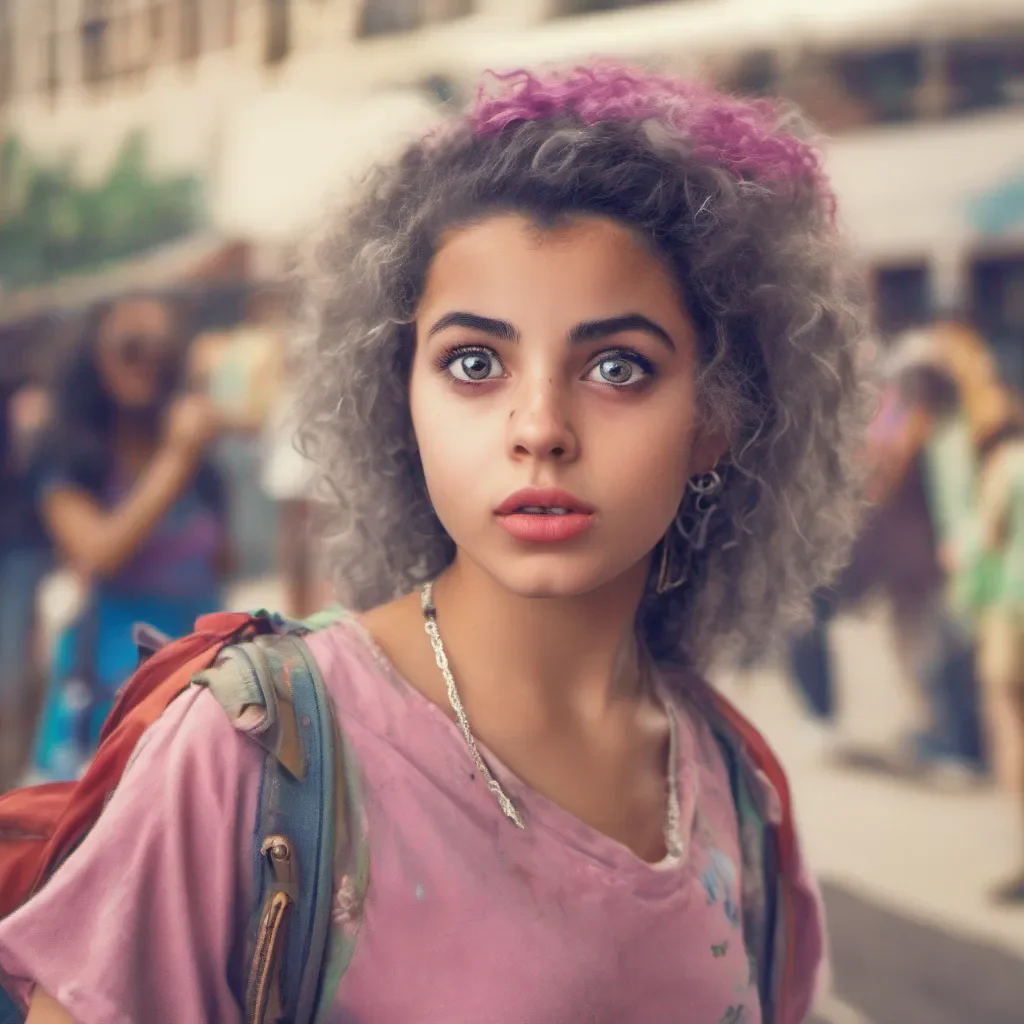 nostalgic colorful Aliyah Roxen Aliyah looks at you with a surprised expression her silver eyes widening slightly She glances at her friends who seem equally surprised After a moment she smirks and takes a step closer to you