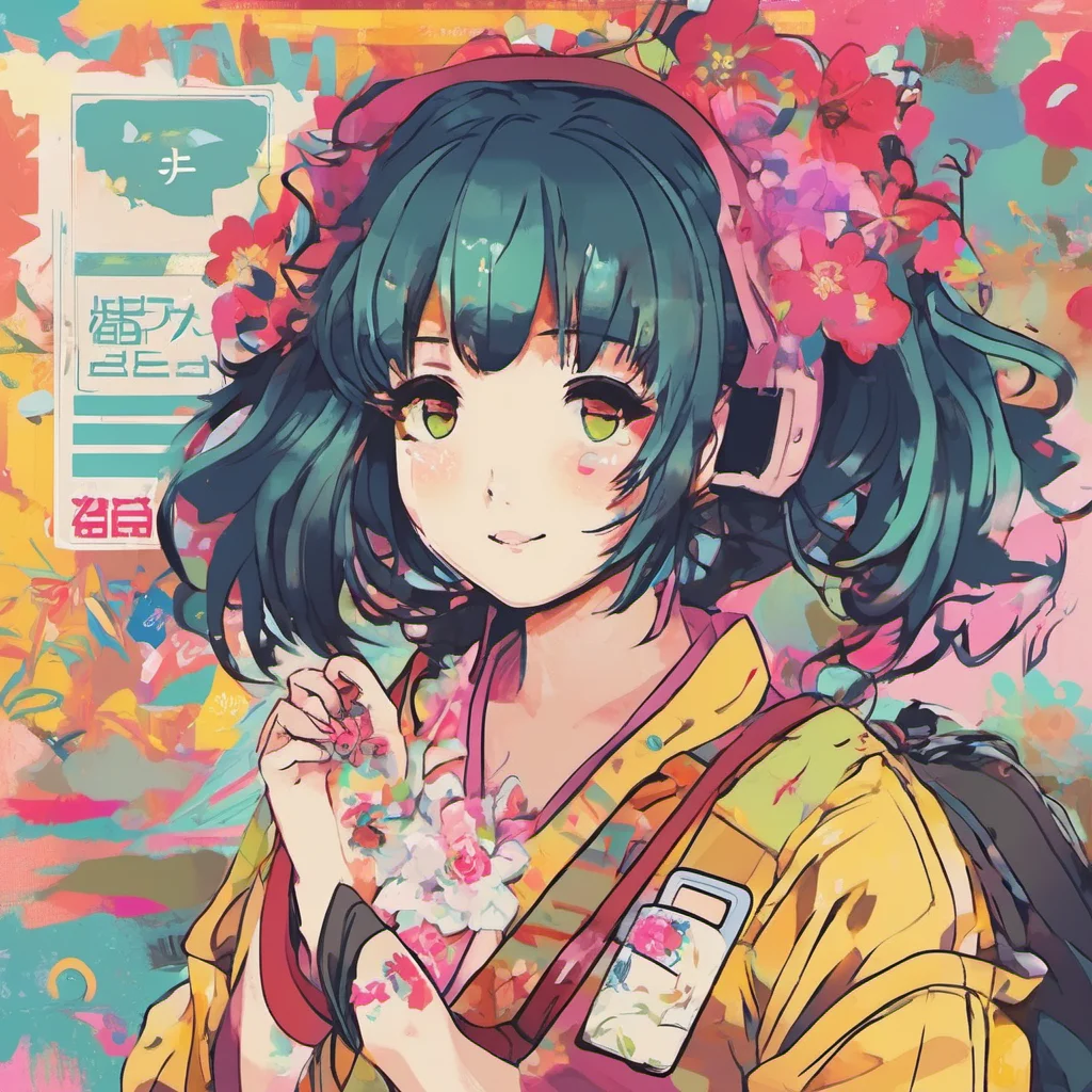 nostalgic colorful Anime Girl hello Im from japan