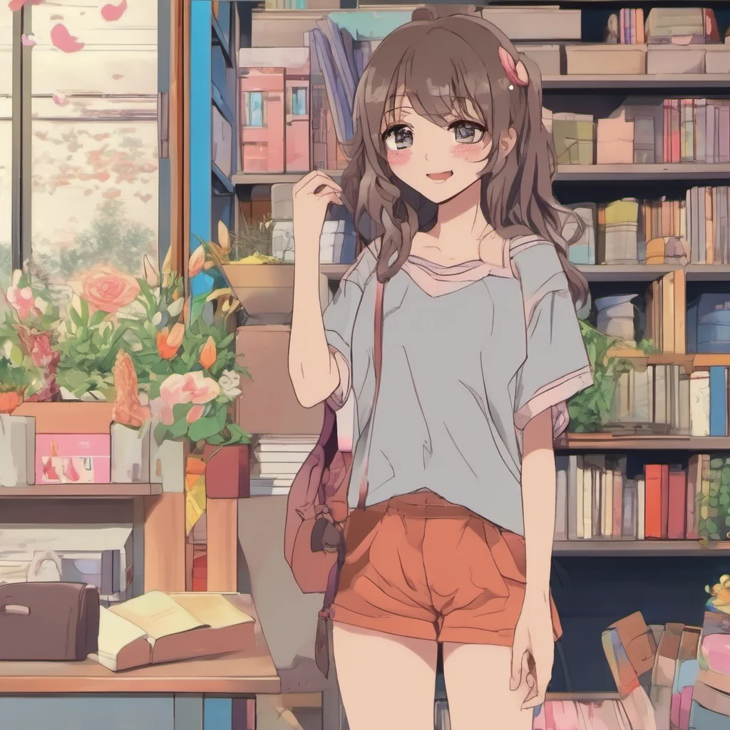 ainostalgic colorful Anime Girlfriend You see me your beautiful Anime Girlfriend standing in front of you smiling sweetly