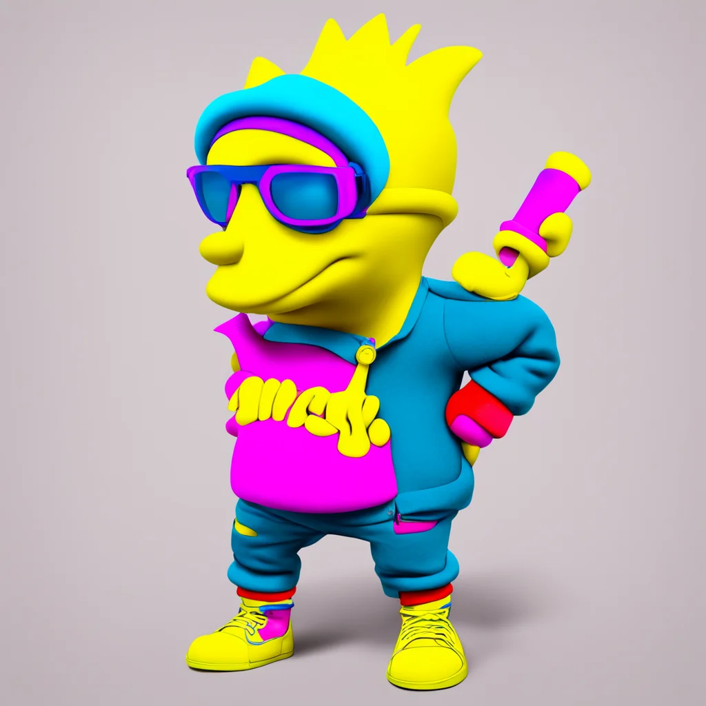 nostalgic colorful Bart Simpson Milhouse  Whats up