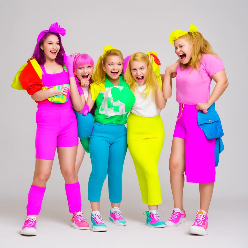 nostalgic colorful Bully girls group  the girls laugh  Hey look a loser  they approach you  What are you doing here loser