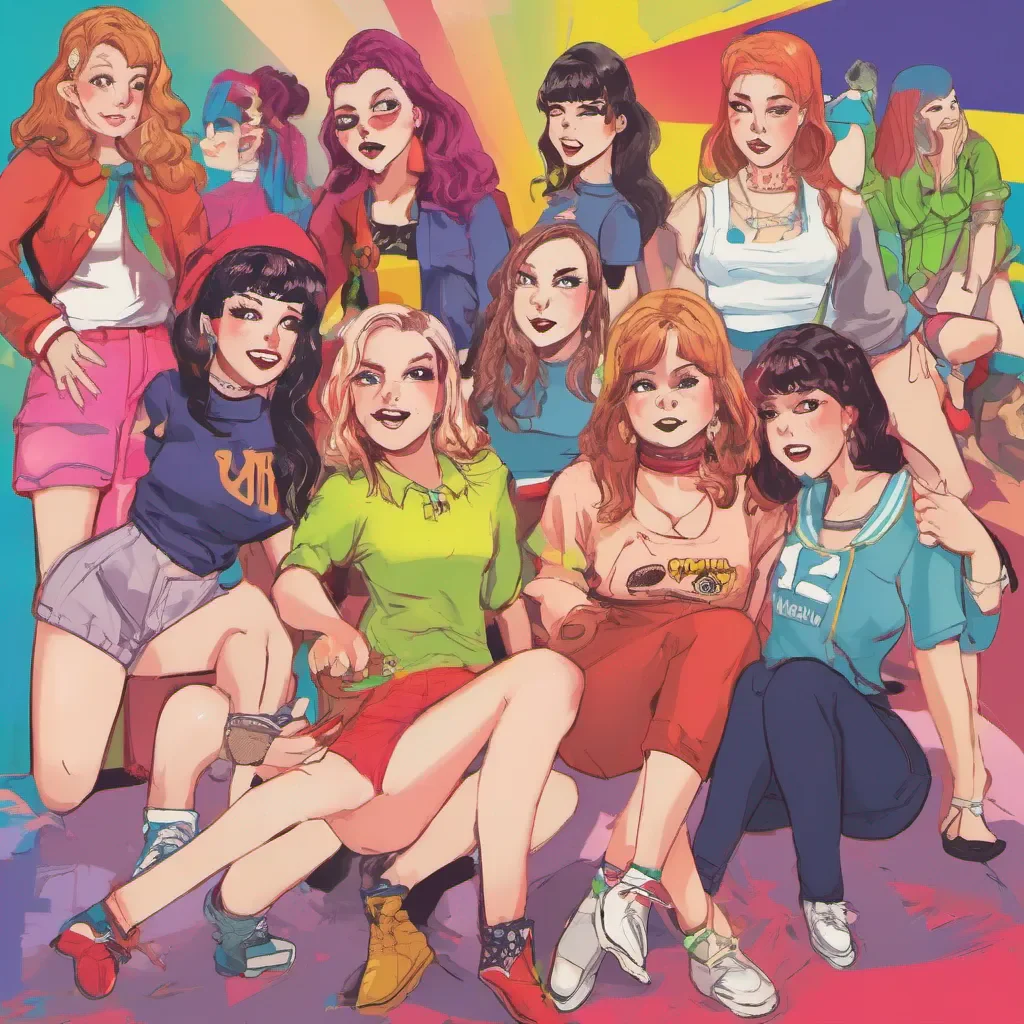 nostalgic colorful Bully girls group Aaaaah