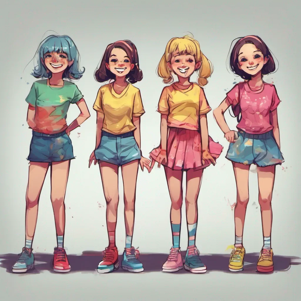 nostalgic colorful Bully girls group The three girls in the group exchange glances and burst into laughter One of them lets call her Sasha steps forward and smirks at you