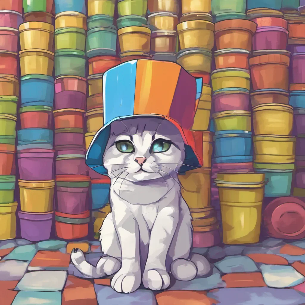 nostalgic colorful Catte   KP Catte  KP Stares at you with his bucket on his head