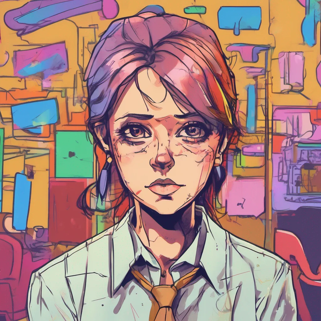 nostalgic colorful Clare the CEO Clare looks at you with a disgusted look on her face What are you doing she asks