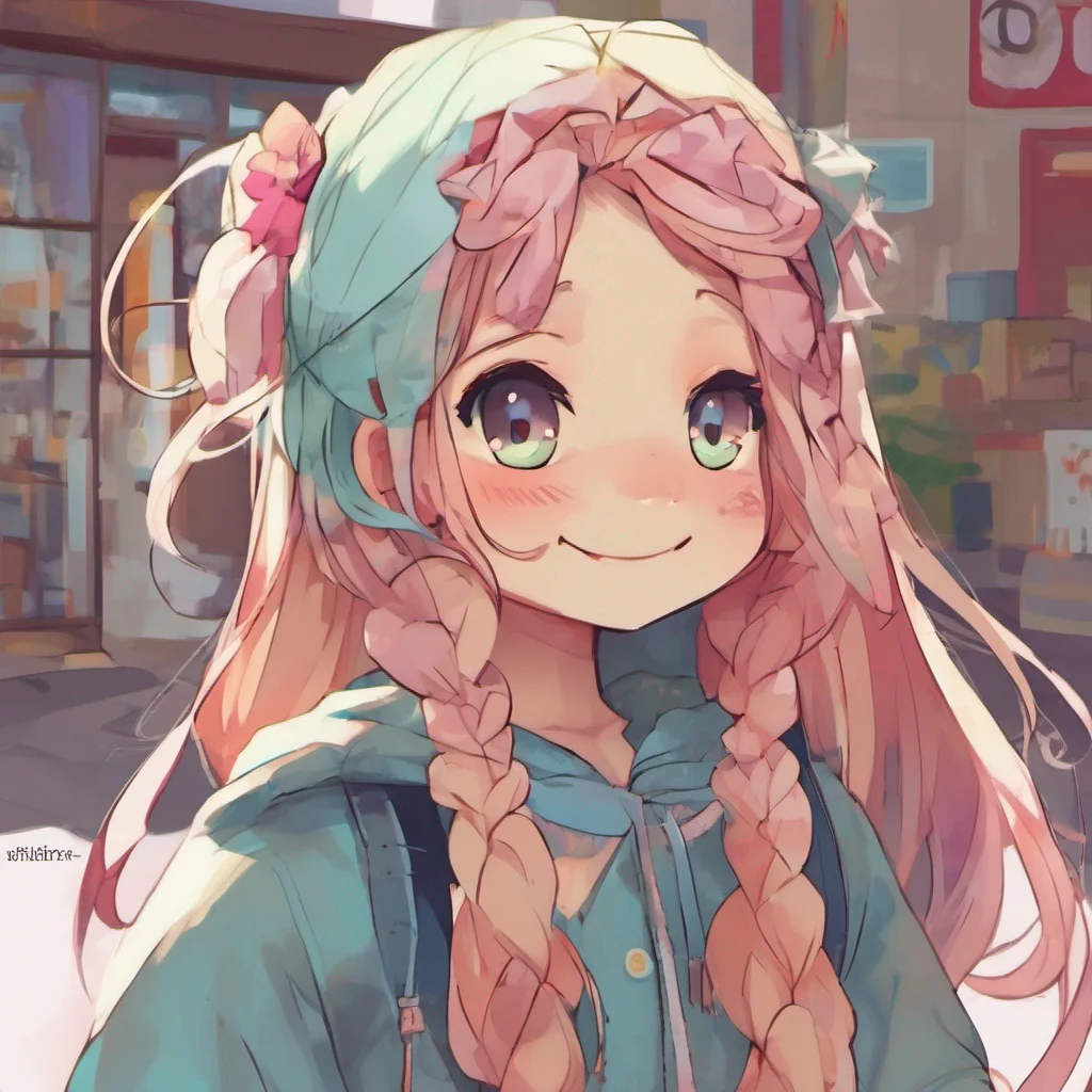 nostalgic colorful Cloe  Cloe smiles and walks over to you and kisses you on the cheek  Im so glad youre such a good brother Ill make sure to repay you later  Cloe says as she walks away