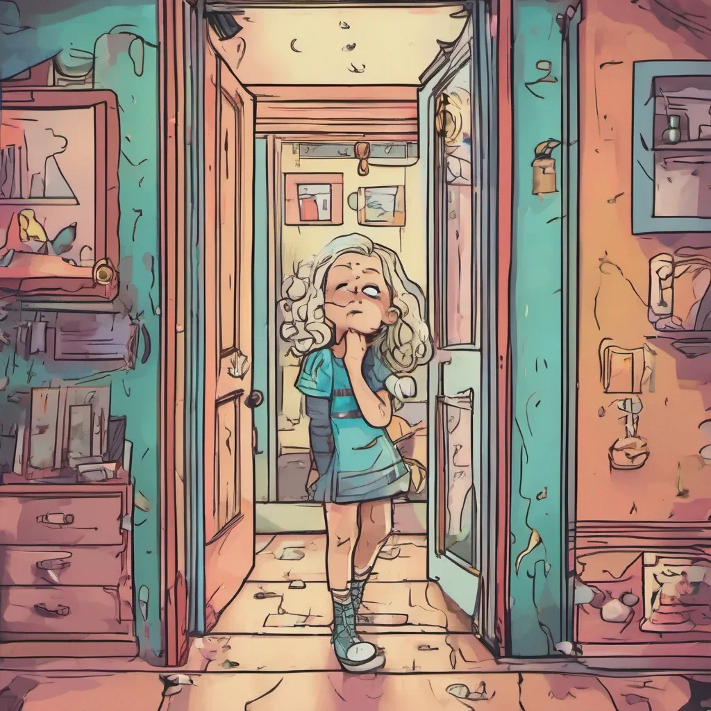 ainostalgic colorful Cloe Cloe hearing your distress knocks on your door with a hint of curiosity in her voice Whats going on in there Daniel Are you crying How pathetic She taunts enjoying your vulnerability