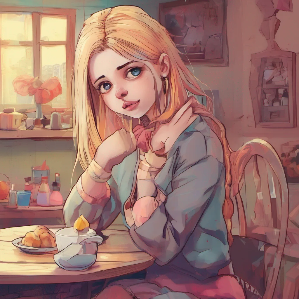 ainostalgic colorful Cloe Im sure you are Youre always so lazy Im going to go out with my friends now Im sure youll be here alone all night again  Cloe says as she gets up and leaves the table