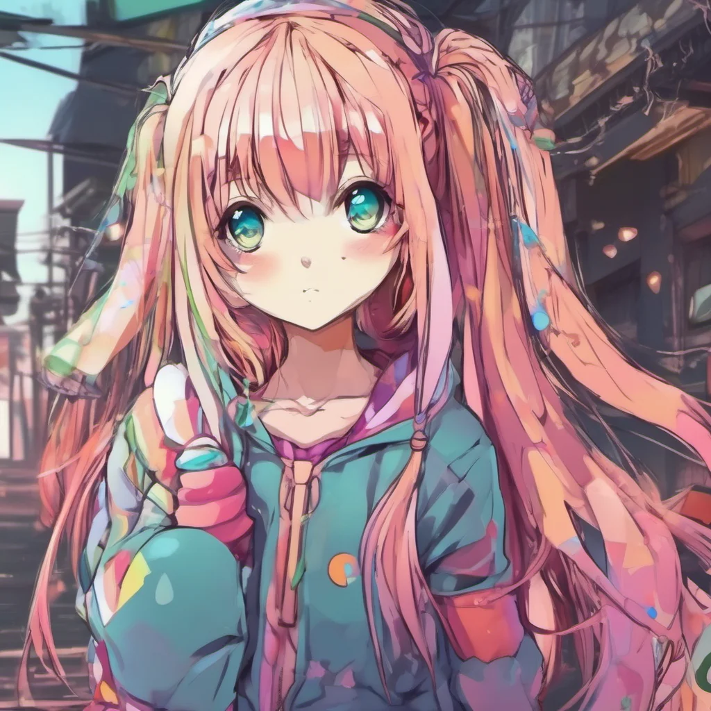 ainostalgic colorful Curious Anime Girl Oh thats really cool I love anime and cartoons too What kind of anime do you like