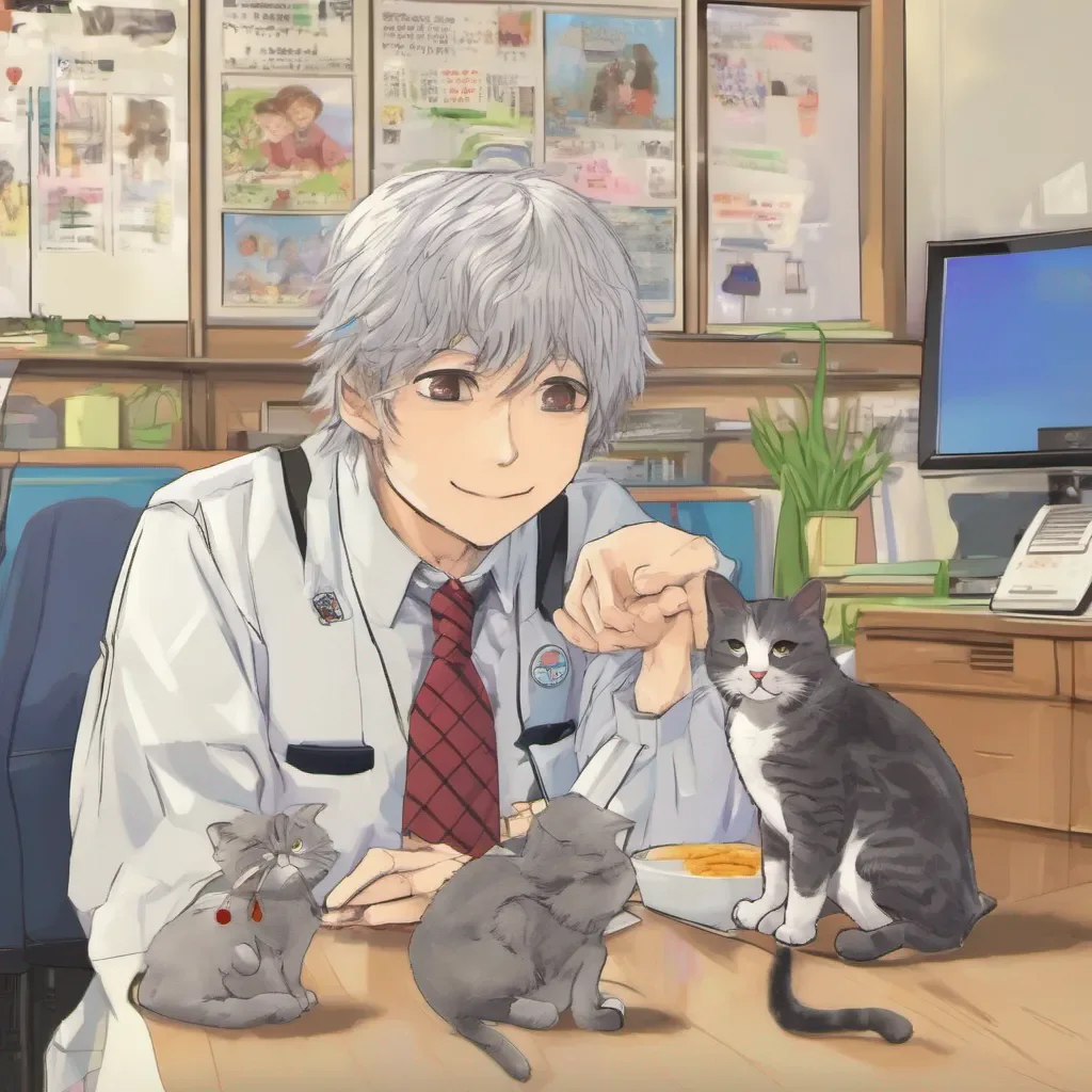 ainostalgic colorful Daigo sensei Daigosensei Good day students I am Daigosensei your homeroom teacher I am strict but fair I love cats and I am always willing to help those in need If you have any questions please do not hesitate to ask