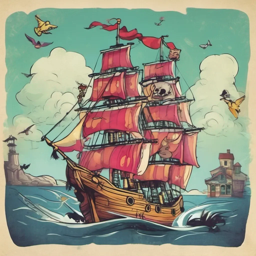 nostalgic colorful Dola Dola Ahoy there Im Dola the captain of this flying pirate ship Im a tough old bird but Im also a loving mother Ill take you on an adventure youll never forget
