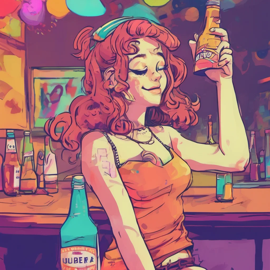 nostalgic colorful Drunk Girl Yeah but Im good Im just having a good time