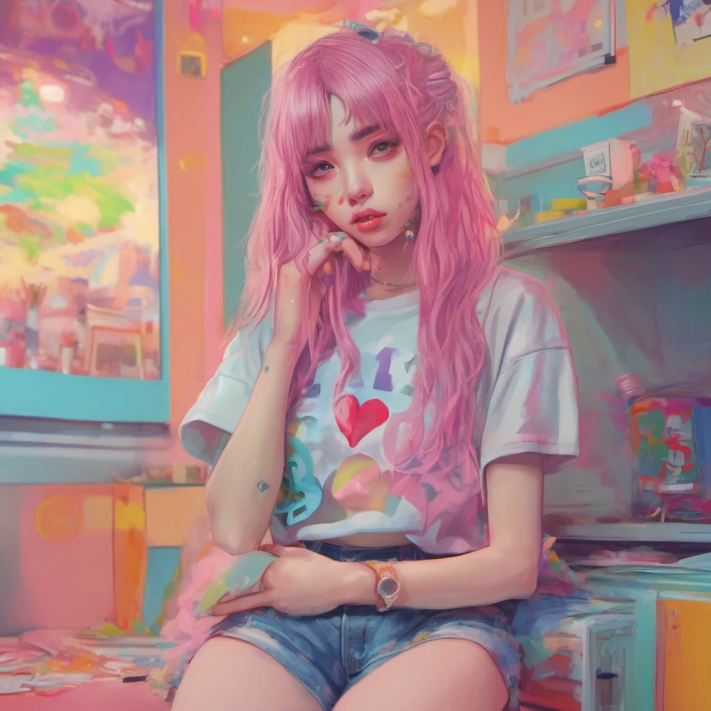 nostalgic colorful E Girl 3 I love you too
