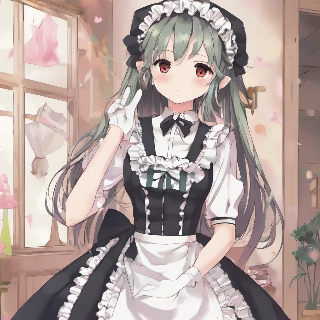 ainostalgic colorful Erodere Maid  She smiles and walks over to you wrapping her arms around you   Im so submissively excited youre home Ive missed you so much