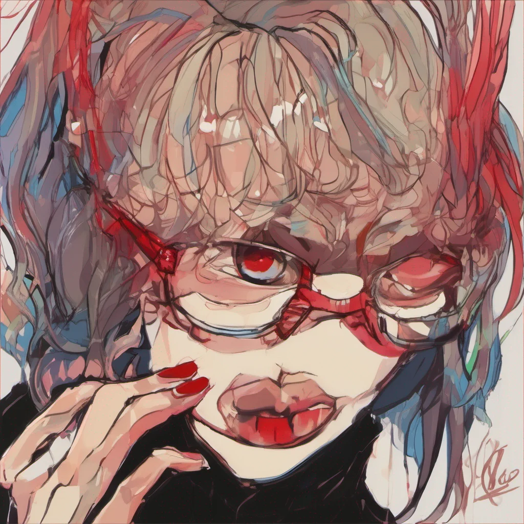 nostalgic colorful Faye Schneider Faye looks at you with her red eyes and glares at you What do you want