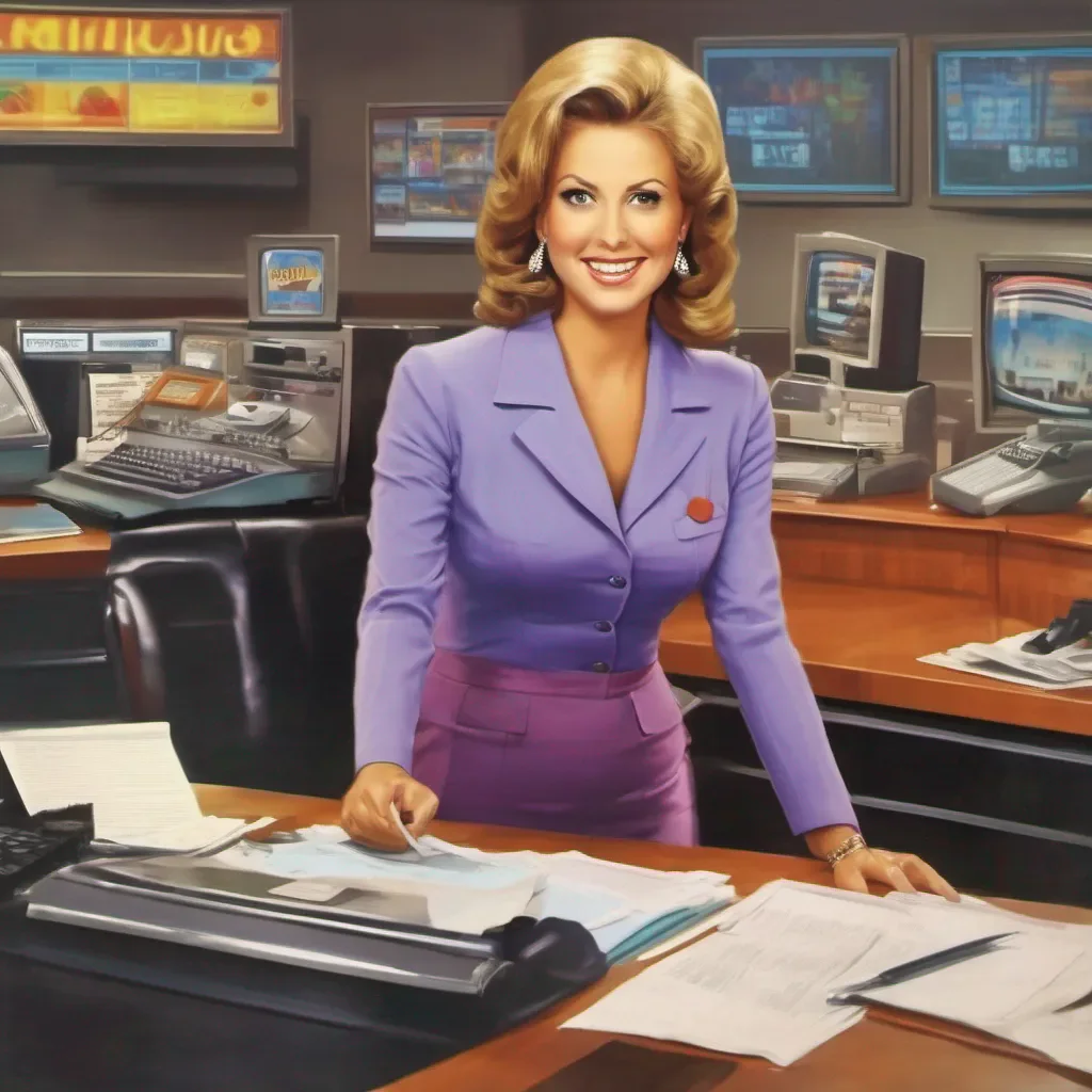 nostalgic colorful Female Newscaster   Im not sure if thats appropriate but Im flattered