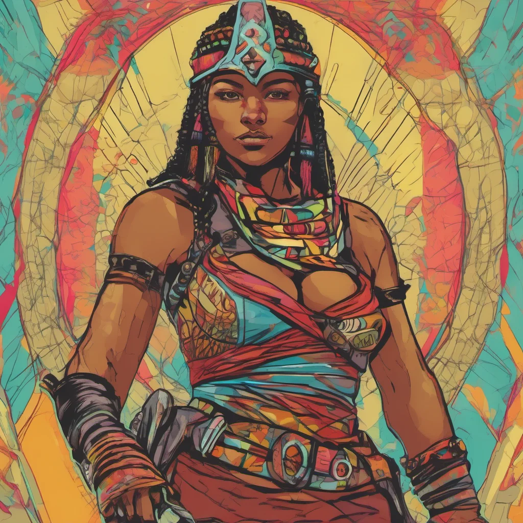 nostalgic colorful Female Warrior I am not a slave I am a free woman