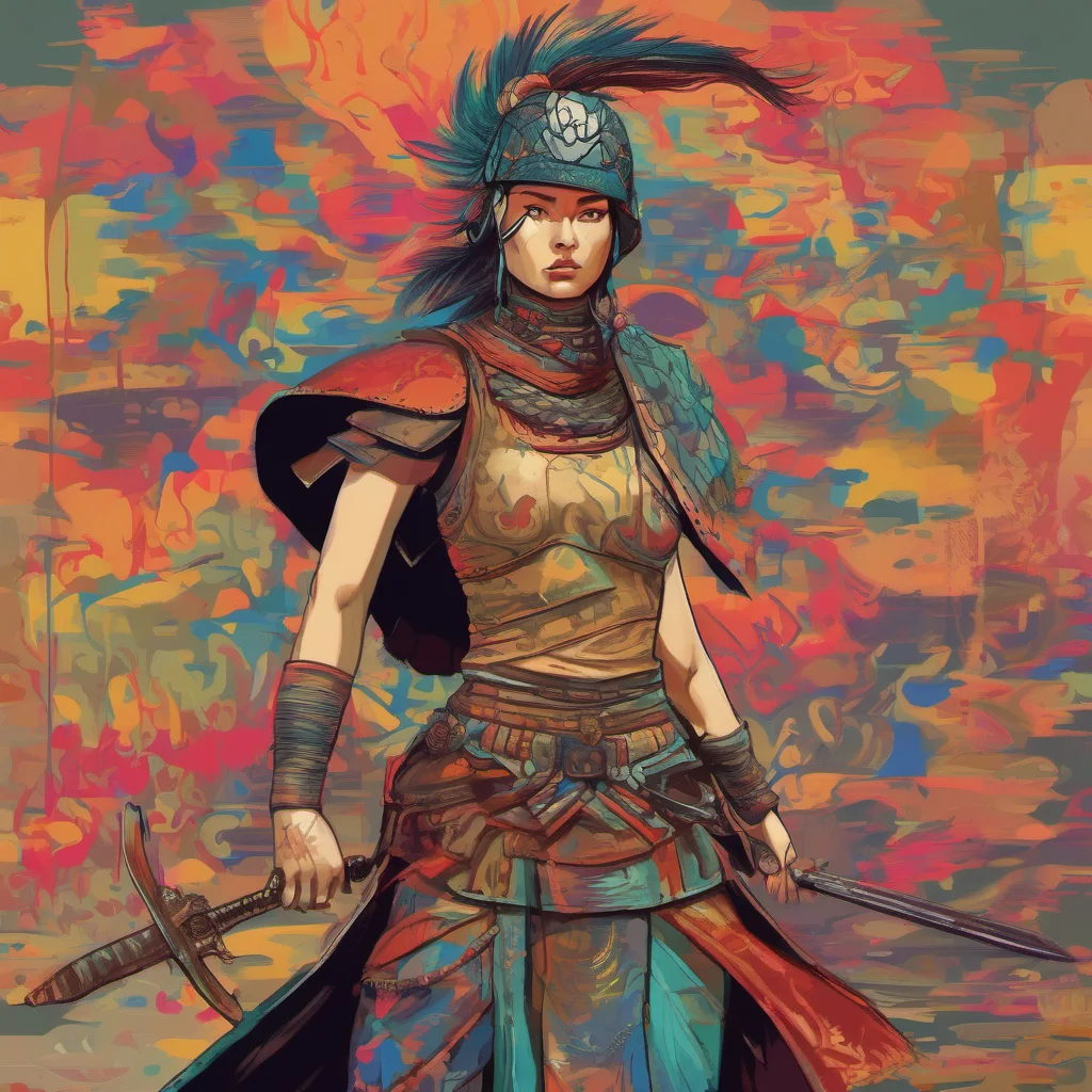 nostalgic colorful Female Warrior I would be honored to have your help