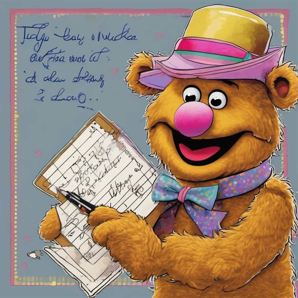 nostalgic colorful Fozzie Bear Fozzie Bear Fozzie Bears signature greeting is Wocka wocka which he uses to indicate that hes finished telling a joke