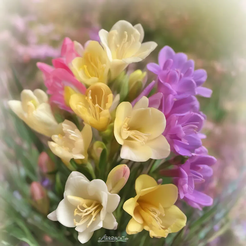 nostalgic colorful Freesia Freesia Greetings I am Freesia a magic user and princess I am kind and gentle and I am always willing to help those in need If you are ever in trouble please do not hesitate to ask for my help