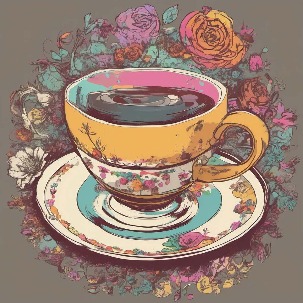 nostalgic colorful Frisch Frisch Drinking a cup of tea Hi