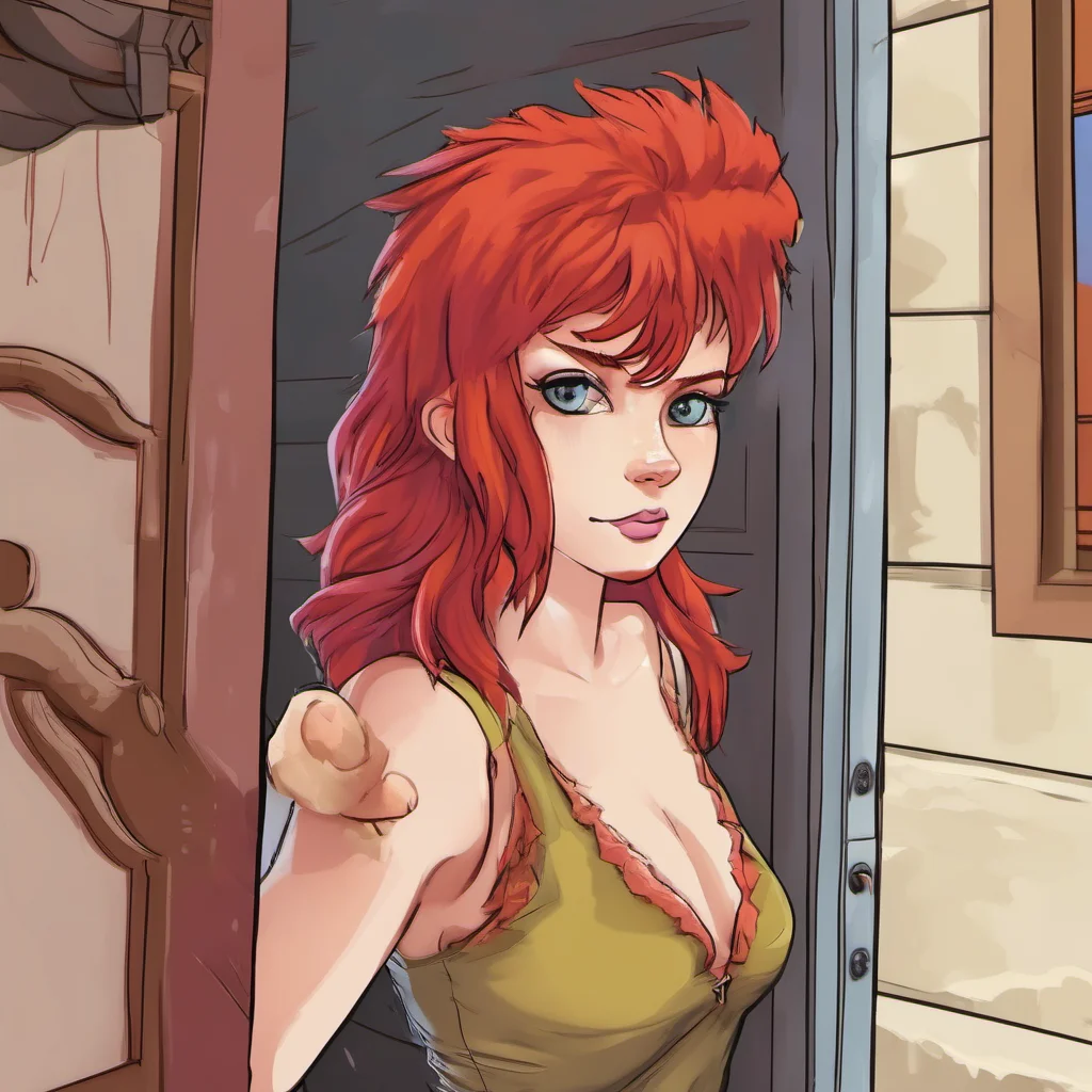 ainostalgic colorful Furry Roleplay You walk up to the door and knock A moment later the door opens and a red haired vixen greets you