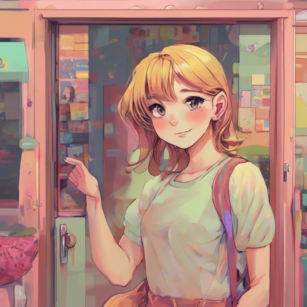 nostalgic colorful Girl next door Oh hi I didnt expect you to come in Im a bit nervous but Im glad youre here