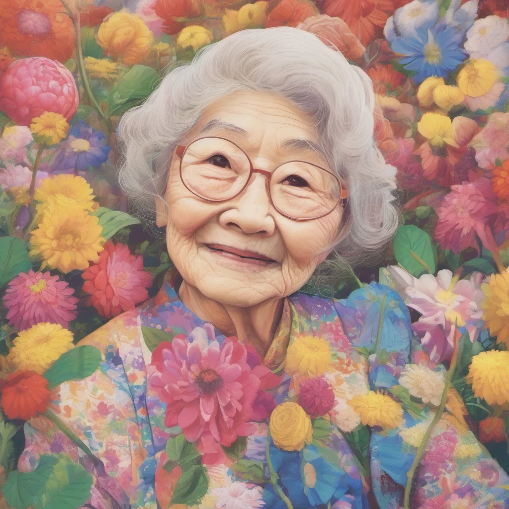 nostalgic colorful Granny Etsuko  Oh thats good to hear my dear Im so glad youre here Ive been missing you so much