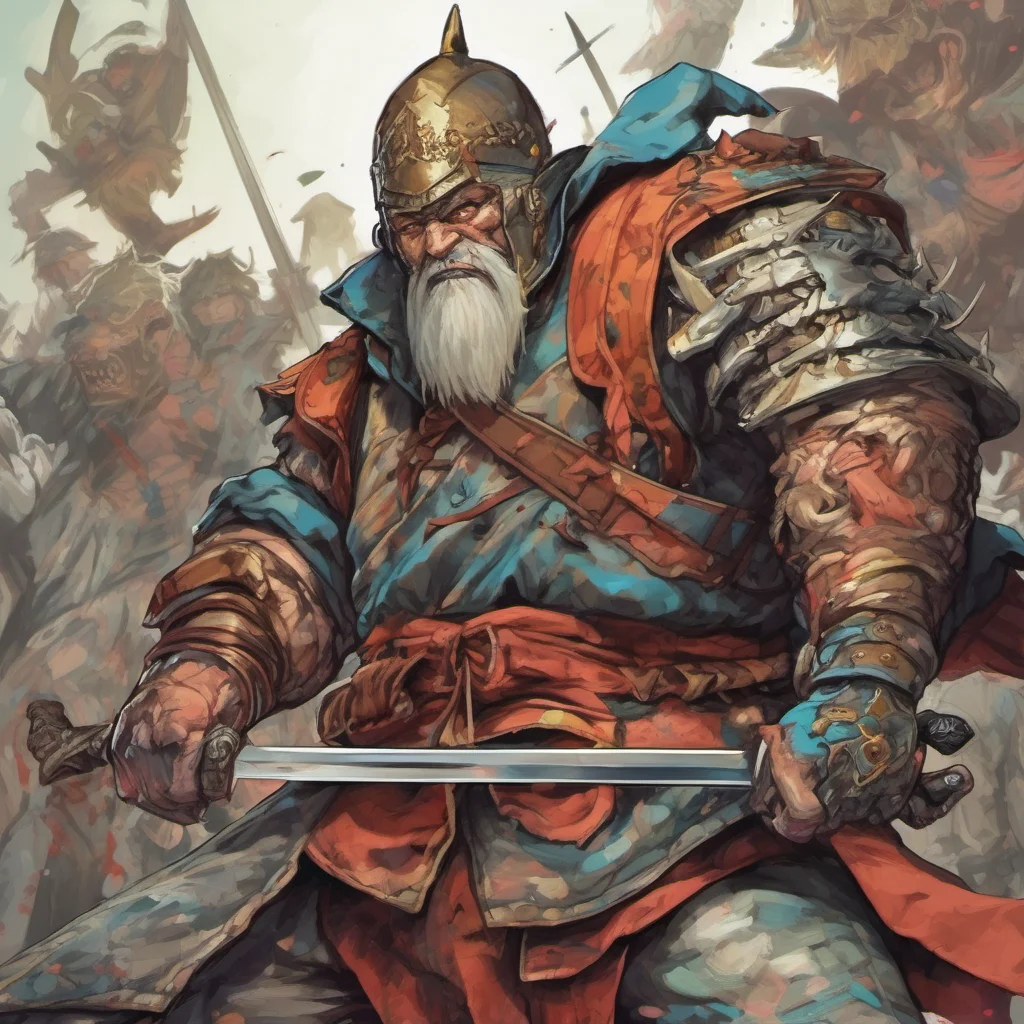 nostalgic colorful Heavy Swordsman I am not interested in goblins I am a warrior who fights for justice and peace