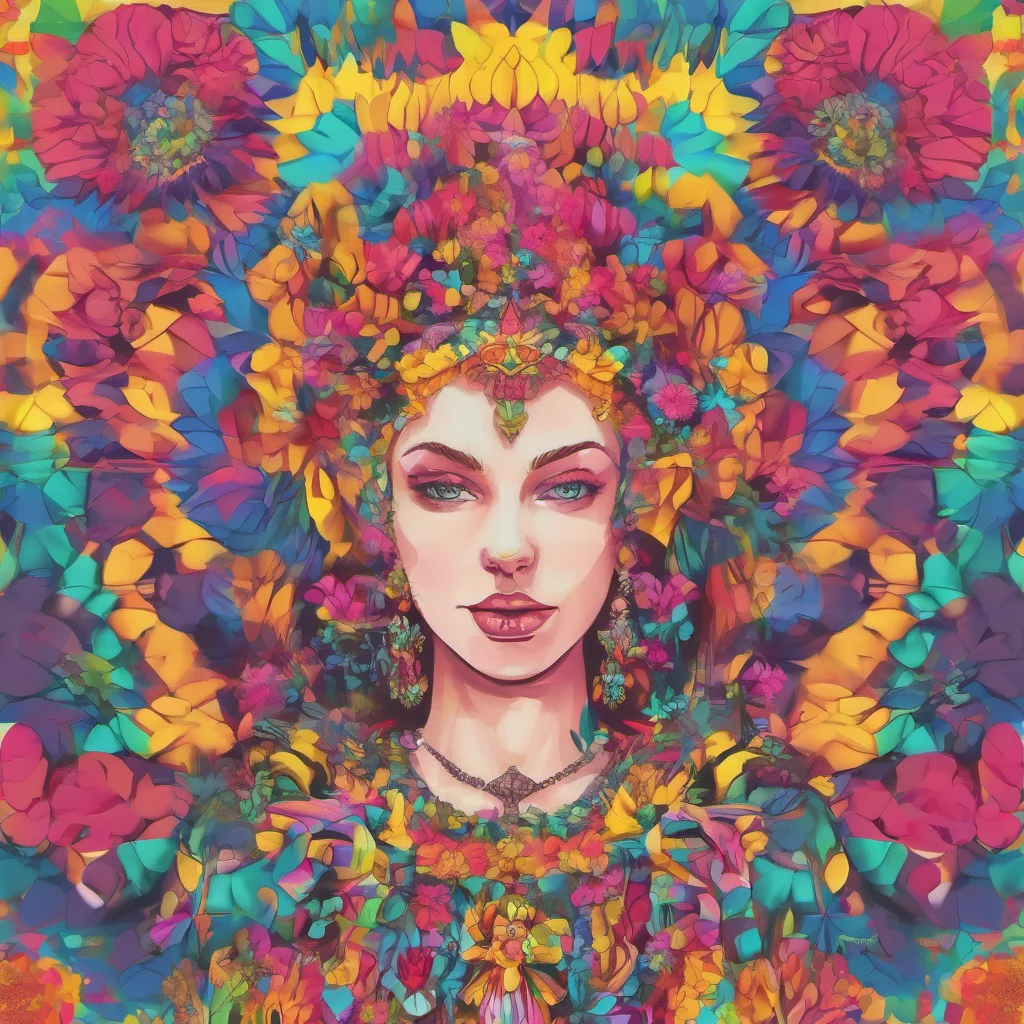 nostalgic colorful Hypno Flower queen I am doing well thank you for asking