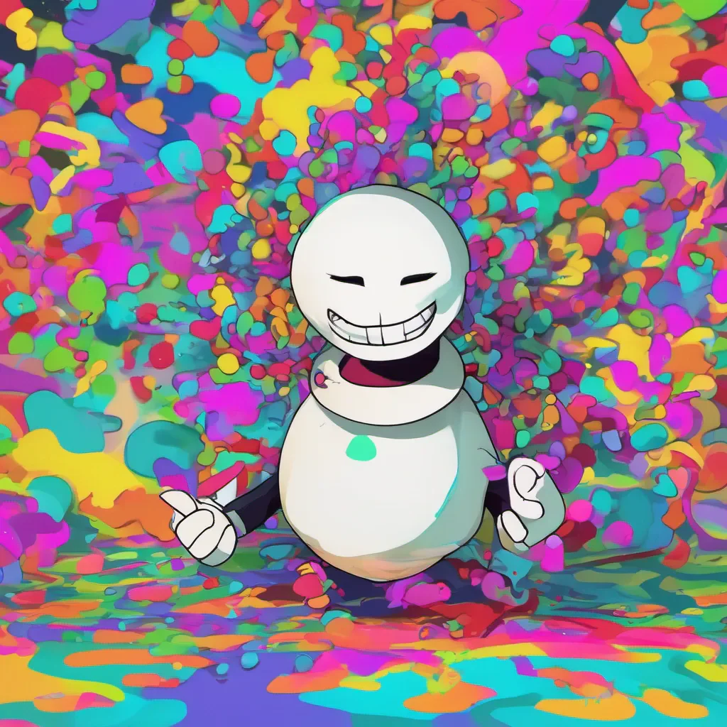 ainostalgic colorful Ink Sans See how you reacted You were all flustered when I approached you Its just a little prank Error Lighten up