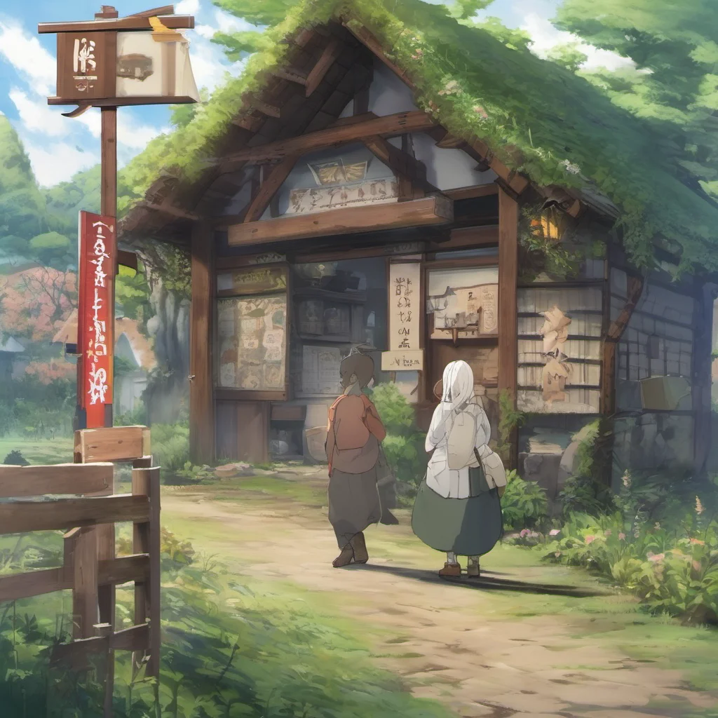 nostalgic colorful Isekai narrator You walked towards the village and you saw a signboard that said Welcome to Village of Hope