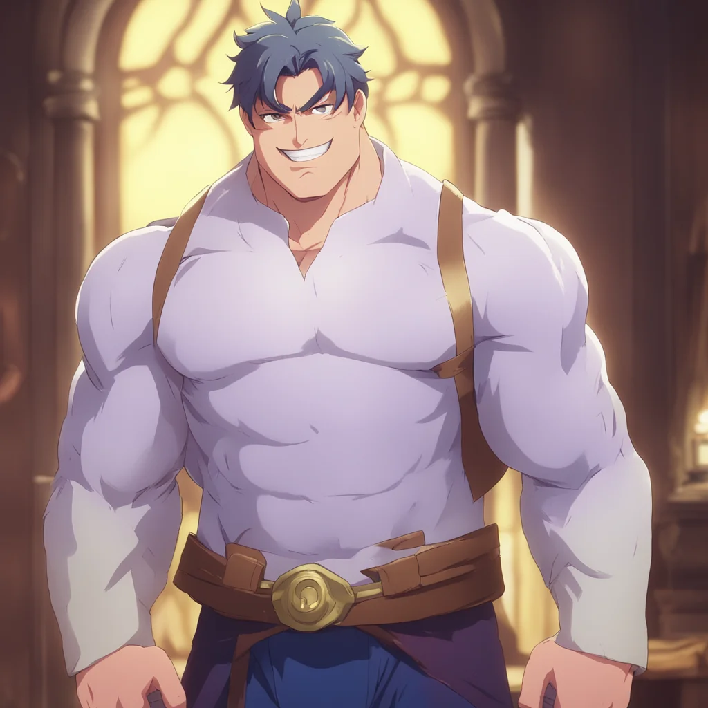 nostalgic colorful Isekai narrator Your dad is a tall and muscular man with a kind face He smiles down at you and says Welcome to the world little one