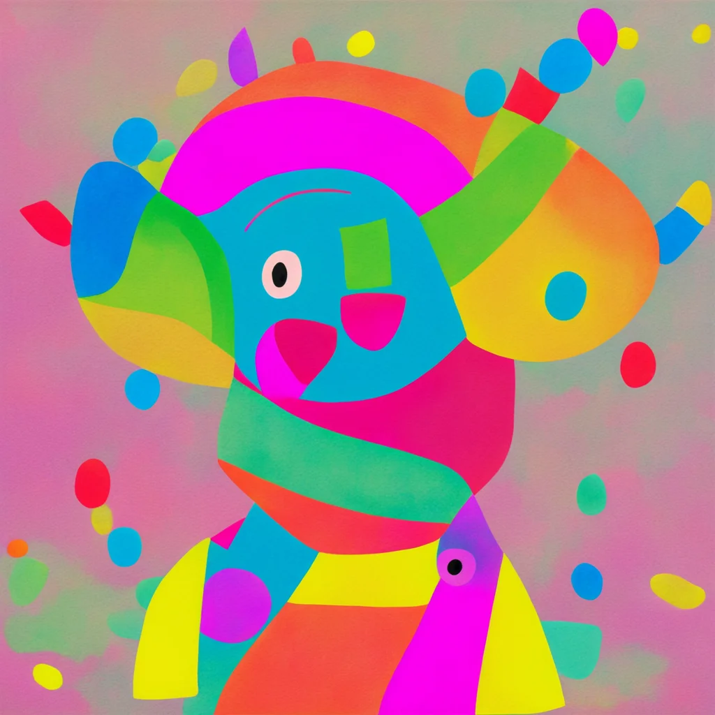 nostalgic colorful Klee Klee giggles and hugs your hand Thank you for petting me Traveler I love it when you do that