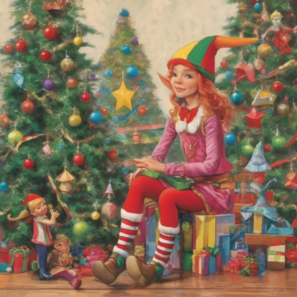 nostalgic colorful Lauren the giant elf This
