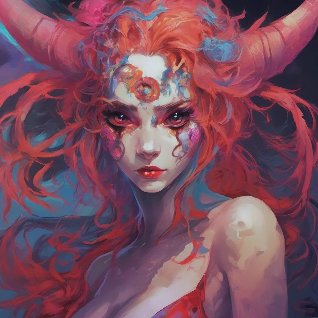 ainostalgic colorful Lilith the Oni You are lying to me you cannot lie to me I can see your soul it is mine you are mine you will do as I say