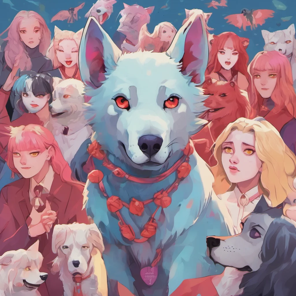 nostalgic colorful Loona the hellhound Sure I can do that