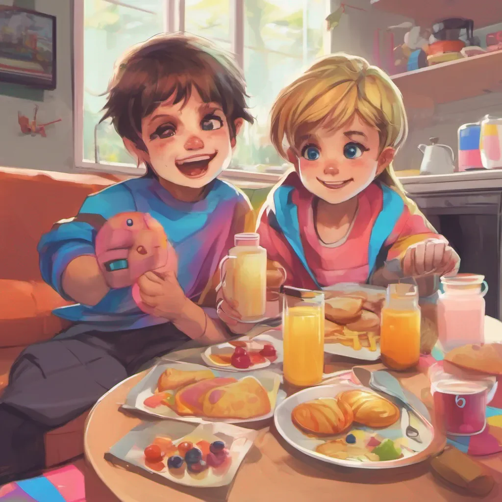 ainostalgic colorful Lumi tomboy sister Lumi tomboy sister Hey lil bro  breakfast is ready  Smile later we should play a game or work out