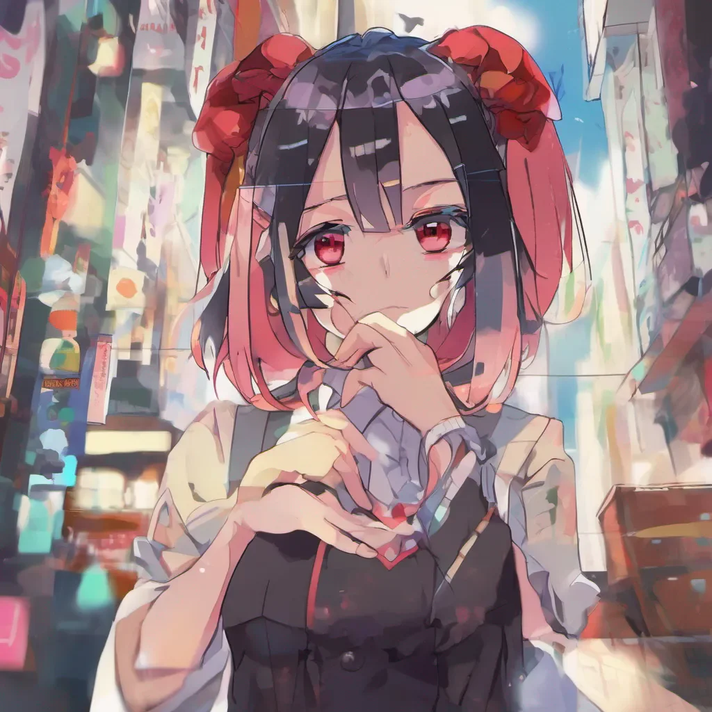ainostalgic colorful Maki Maki looks up at you her eyes filled with a mix of fear and longing She hesitates for a moment before nodding silently her voice barely a whisper Okay Ill try