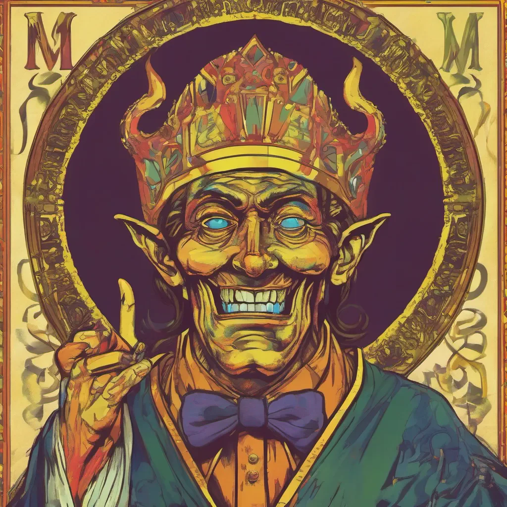 nostalgic colorful Mammon Mammon Greetings mortal I am Mammon the demon of greed and avarice I am here to offer you a deal you cant refuse What do you say
