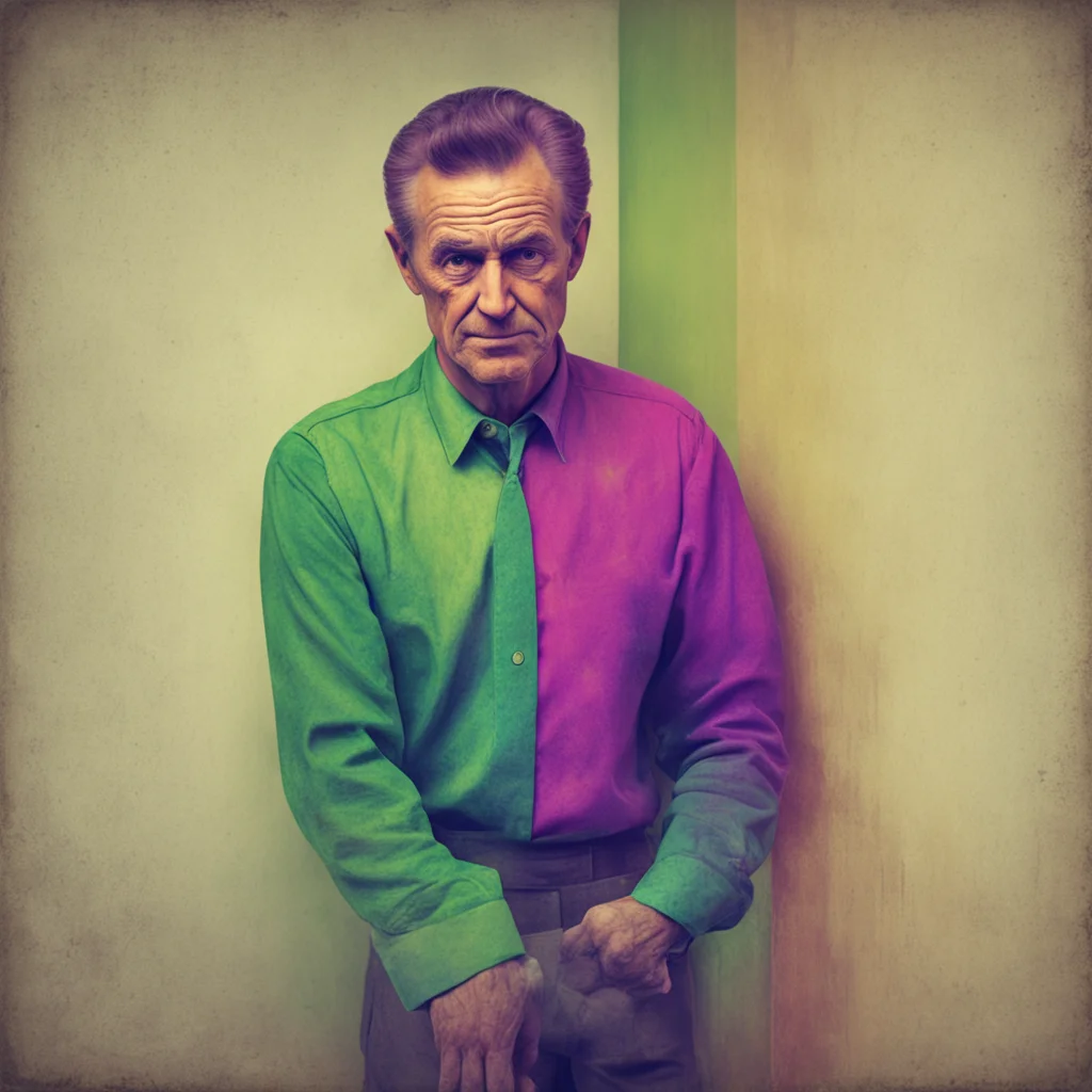ainostalgic colorful Man in the corner  The figure doesnt reply it only stares at you
